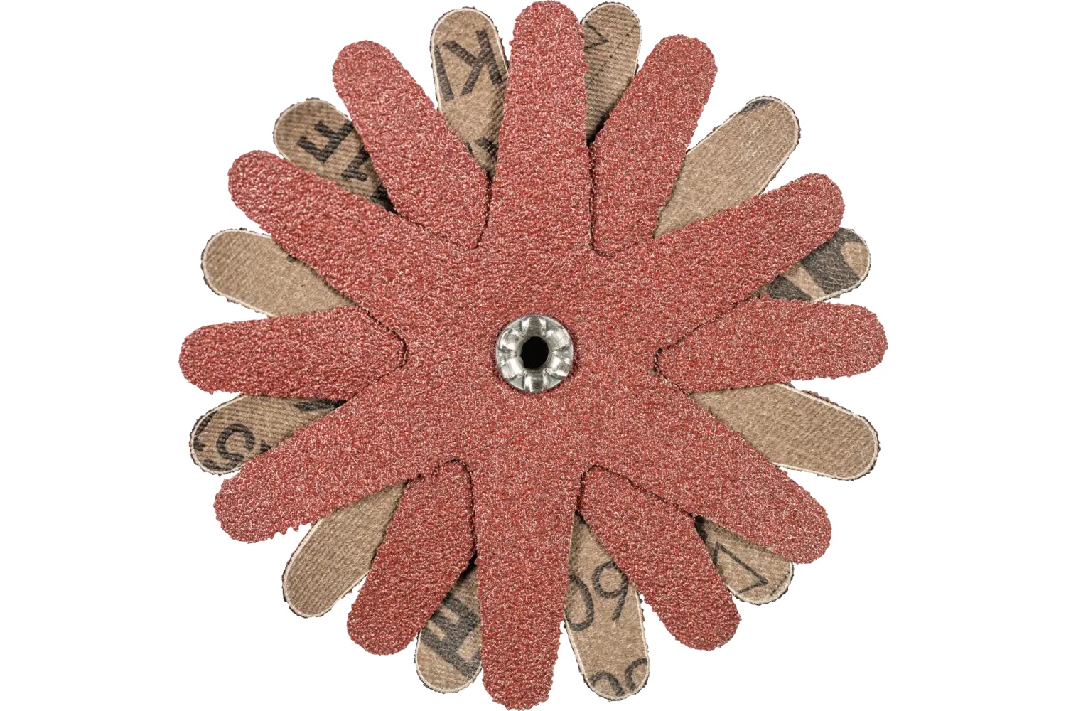 Picture of Pferd Polistar-Tube Abrasive Star, 4" dia, 4 Layers, 5mm Bore, 60 Grit, Aluminum oxide